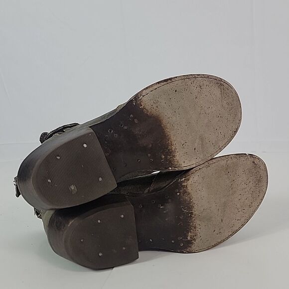 Cofi Camo Military Print Leather Women's Ankle Boots - Picture 6 of 12